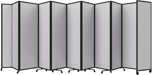Versare Room Divider 360 Portable Wall Partition | Folding Panels | Large Freestanding Divider | Locking Wheels | Temporary Room Separator