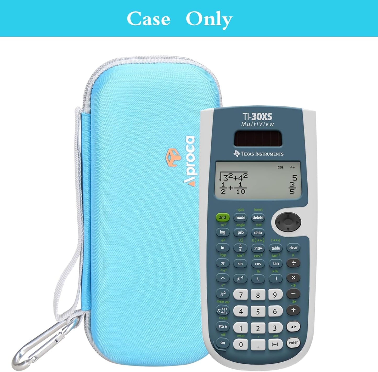 Aproca Blue Hard Storage Case, for Texas Instruments TI-30XS MultiView Scientific Calculator and Accessories (Case Only)