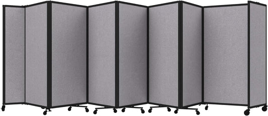 Versare Room Divider 360 Portable Wall Partition | Folding Panels | Large Freestanding Divider | Locking Wheels | Temporary Room Separator