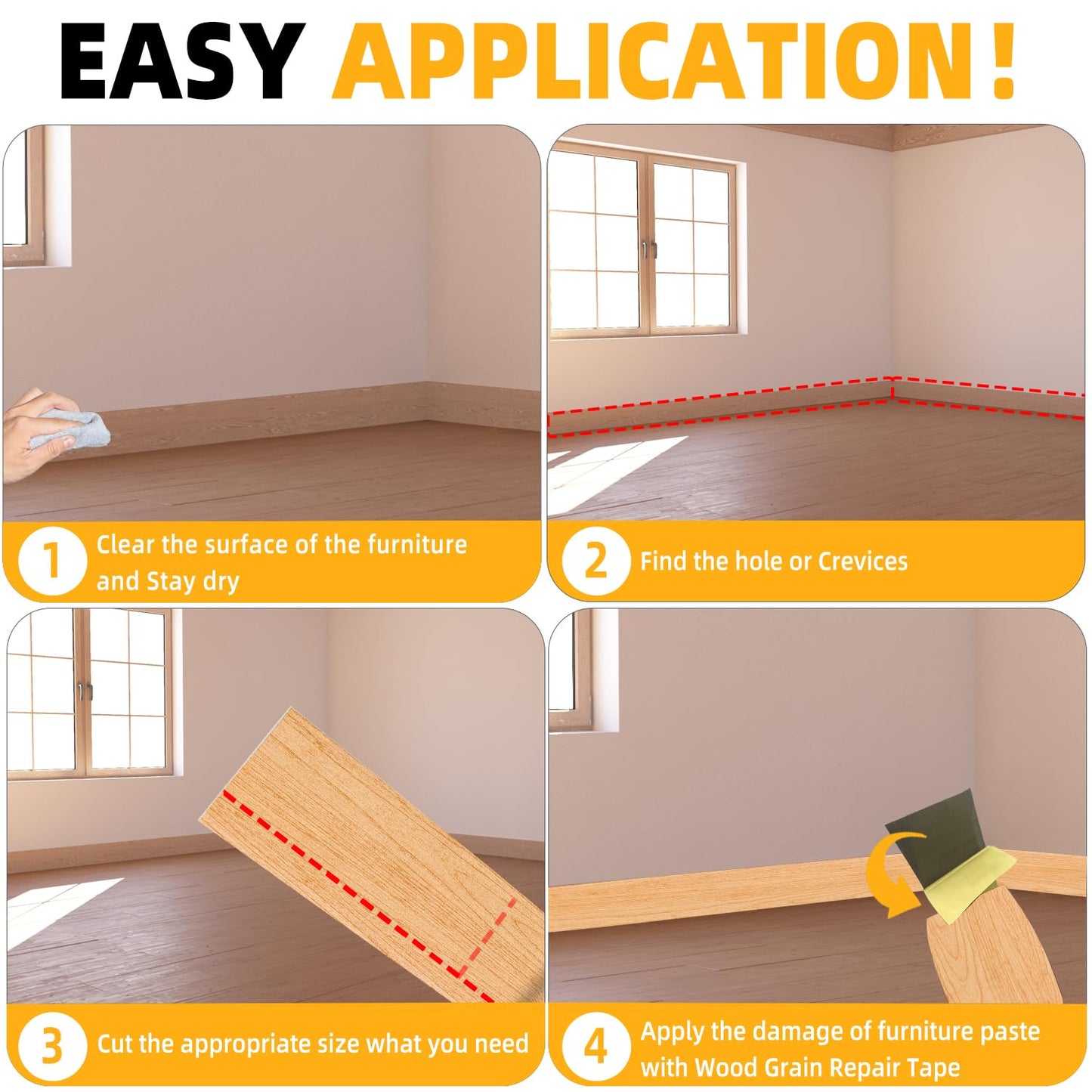 GSCIT Club Wood Grain Repair Tape, 2.4 inch X 250ft Self Adhesive Maple Grain Repair Patch for Tables, Chairs, Baseboards, Doors, Windows, Floors, Handicraft DIY.