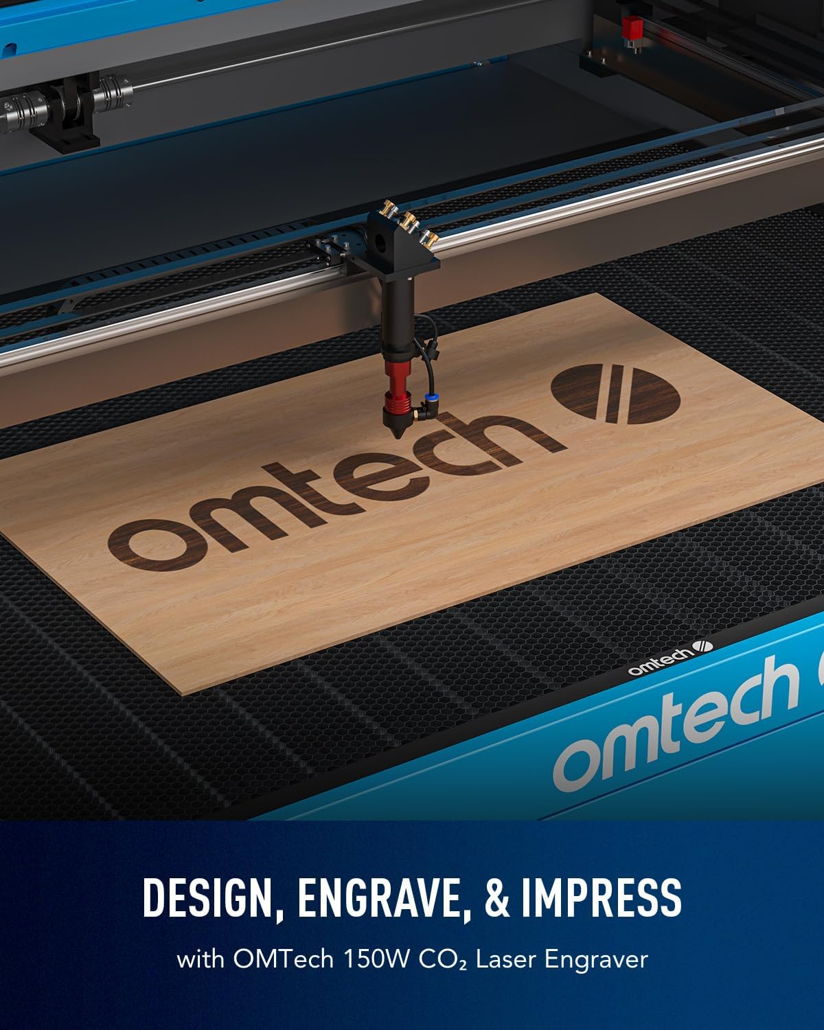 OMTech 130W CO2 Laser Engraver, 35x55 Inch Laser Cutting Machine with Autofocus Autolift 3 Way Pass Air Assist Caster Wheel, Industrial Laser Cutter Engraving Etching Machine for Wood Glass Acrylic