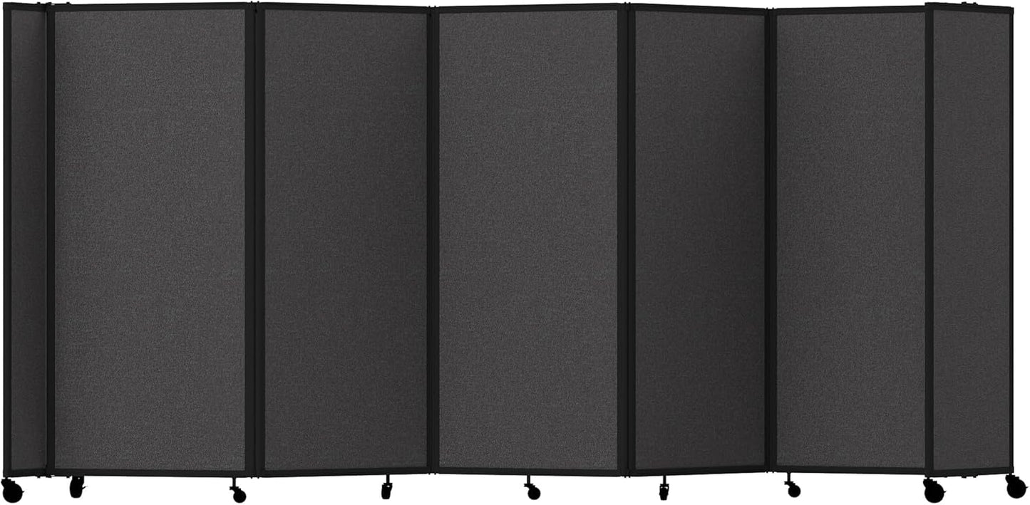 Versare Room Divider 360 Portable Wall Partition | Folding Panels | Large Freestanding Divider | Locking Wheels | Temporary Room Separator