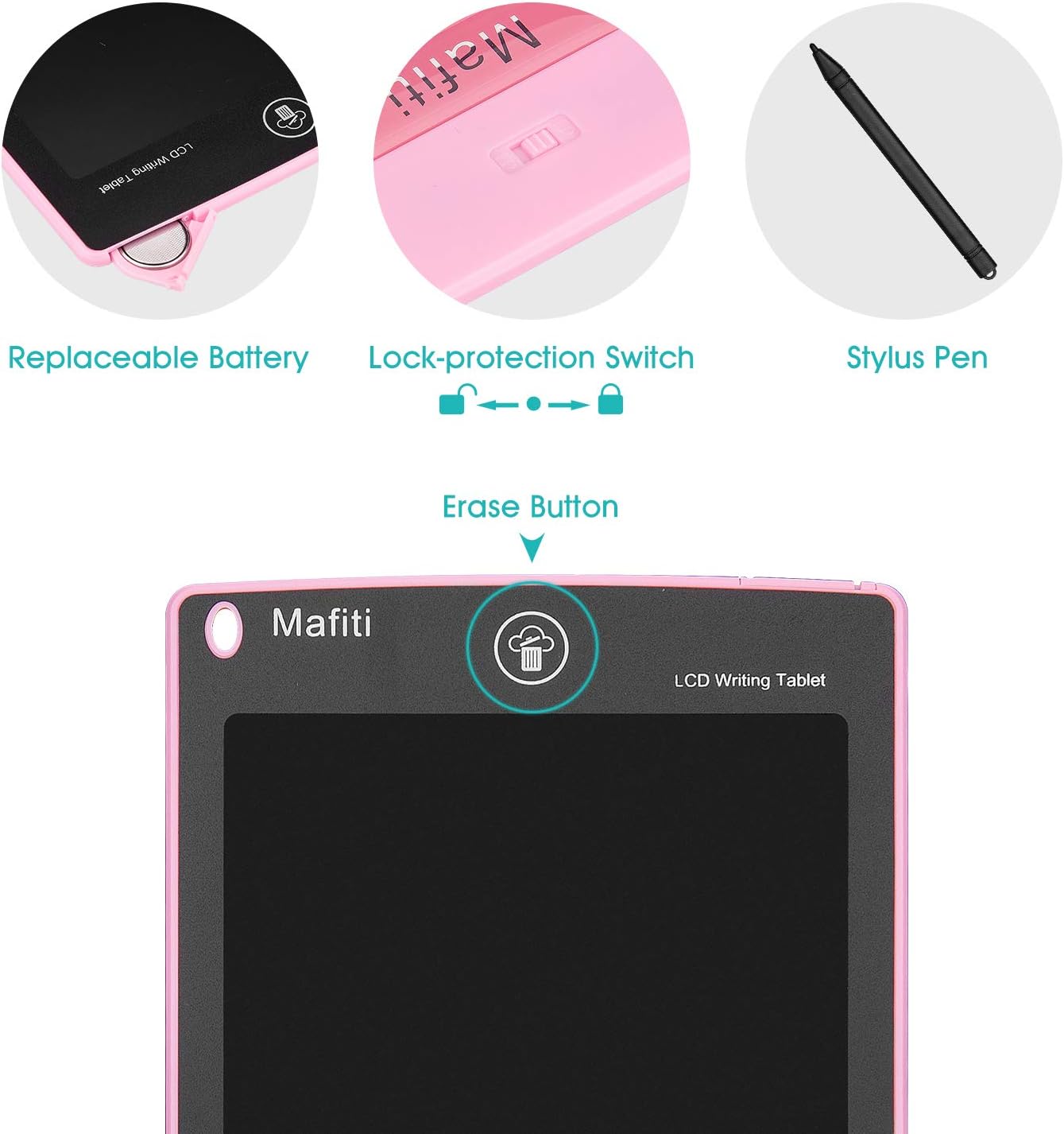 LCD Writing Tablet 8.5 Inch 4 Pack Electronic Writing Drawing Pads Doodle Board Travel Toys for Toddler Birthday Gift for Kids Boys Girls Age 3 4 5 6 7 8