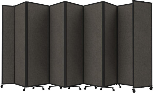 Versare Room Divider 360 Portable Wall Partition | Folding Panels | Large Freestanding Divider | Locking Wheels | Temporary Room Separator
