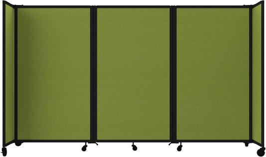 Versare Room Divider 360 Portable Wall Partition | Folding Panels | Large Freestanding Divider | Locking Wheels | Temporary Room Separator