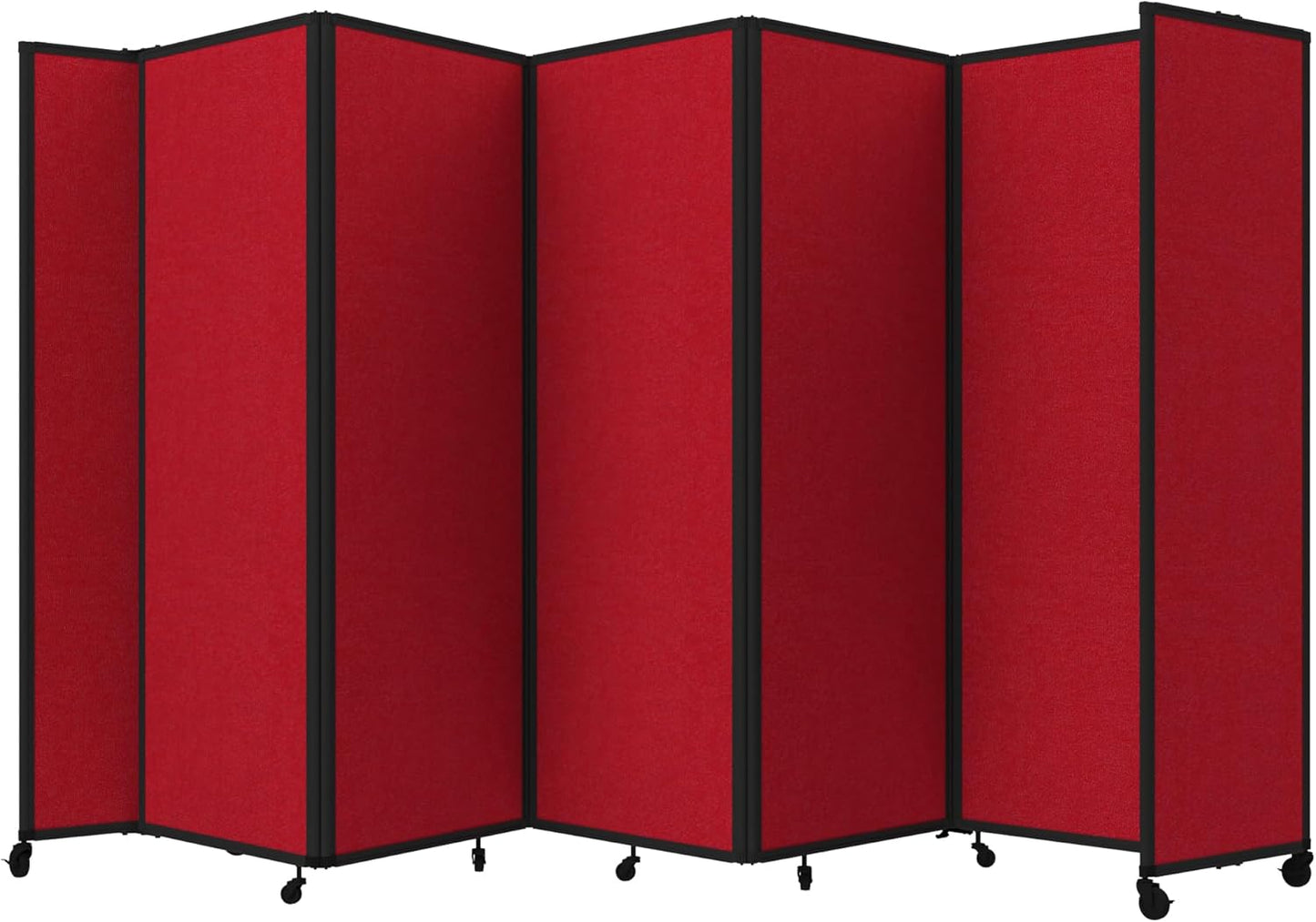 Versare Room Divider 360 Portable Wall Partition | Folding Panels | Large Freestanding Divider | Locking Wheels | Temporary Room Separator