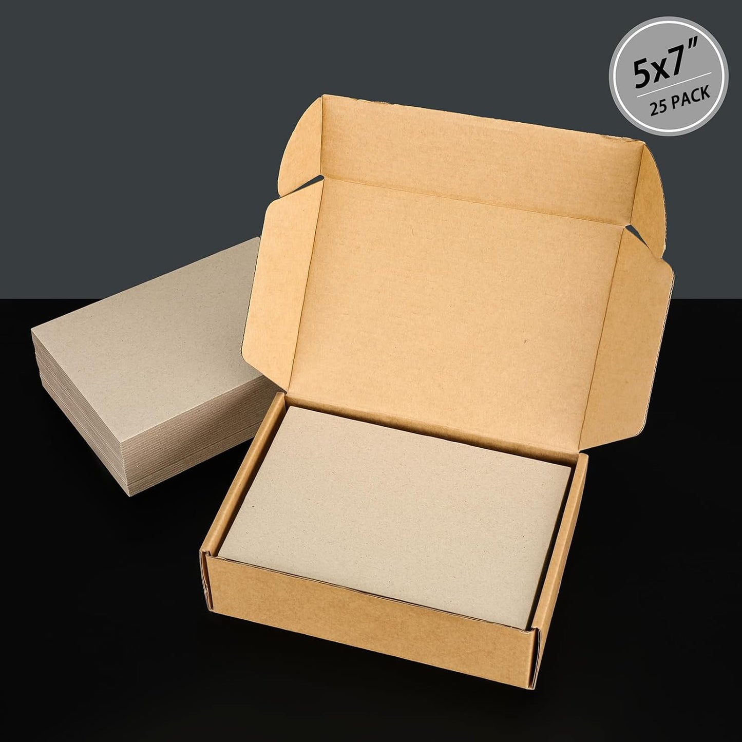 25 Pcs Book Board, Binder Board, Cover Board, Heavy Duty Chipboard for Book Binding, DIY Cardboard (Gray, 5 x 7 Inch 80PT)