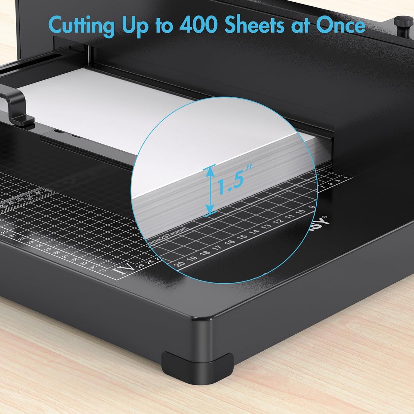 Paper Cutter 12 Inch, Heavy Duty Paper Cutter for A4 Paper, Guillotine Paper Cutter 400 Sheet Capacity, Solid Steel Construction