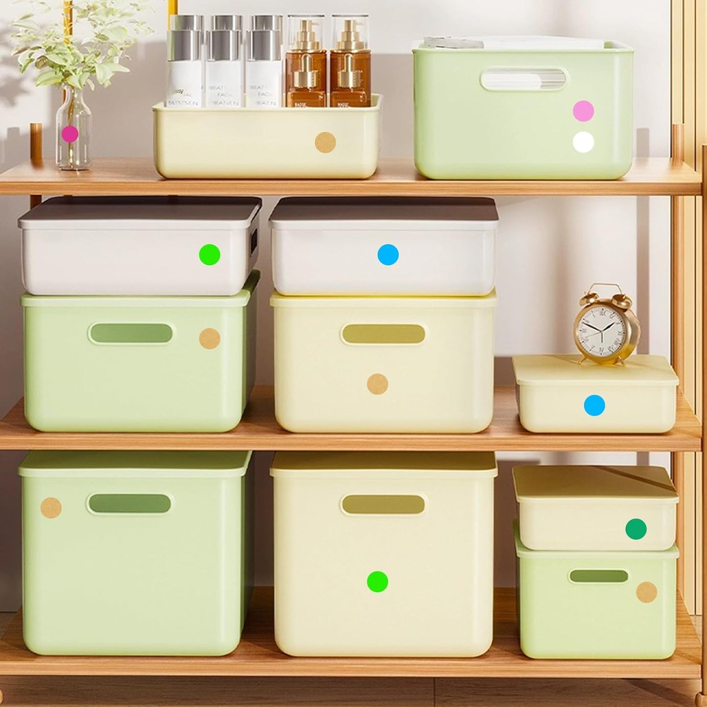 0.75 Inch Round Label Removable Color Code Dot Stickers (1050 Pack,Kraft)