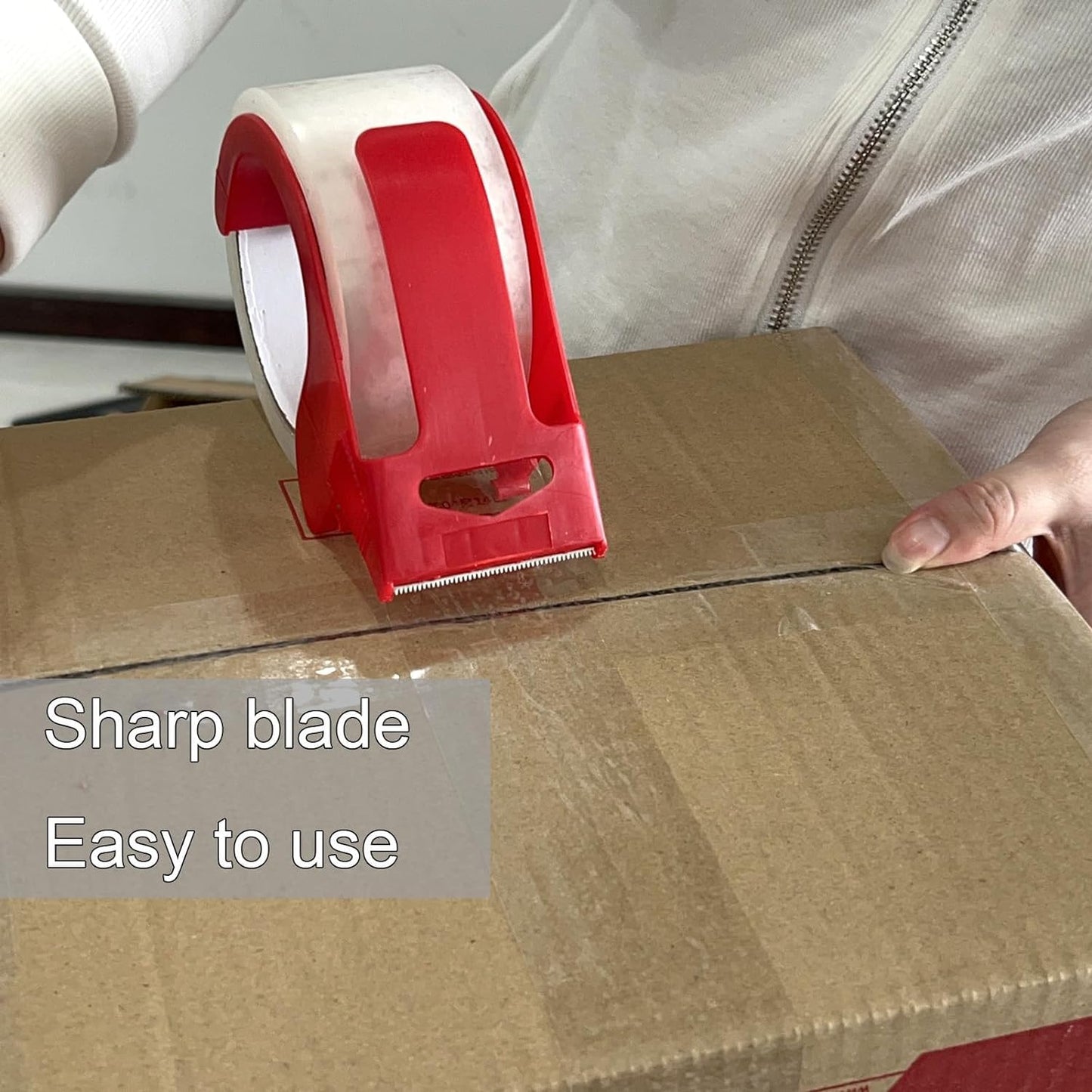 WELSTIK 12 Pack Clear Packing Tape Refills with 1 Dispenser, Heavy Duty Packaging Tape for Shipping and Moving, 2.4Mil 2 Inch x 60 Yard