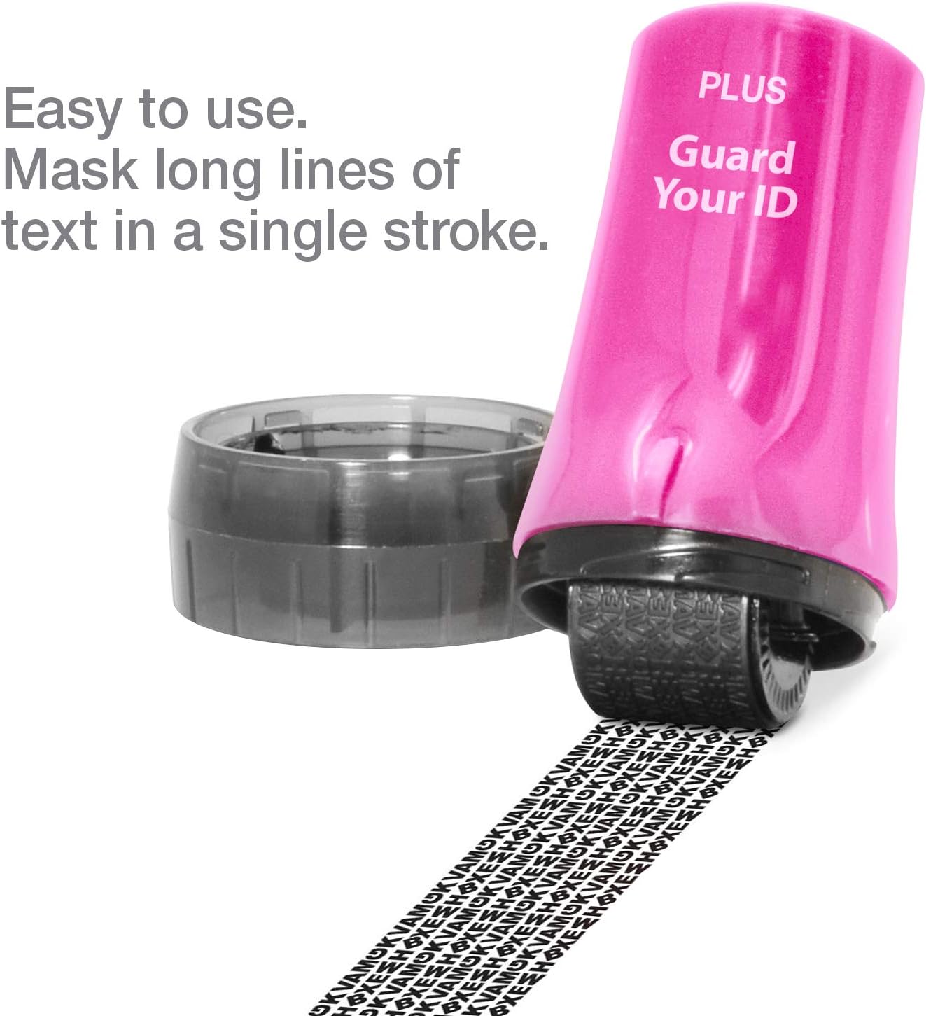 Guard Your ID Advanced 2.0 Rollers Identity Privacy Marker for Blocking Out Address, Private, Prescription Information (Regular 3-Pack, Pink)