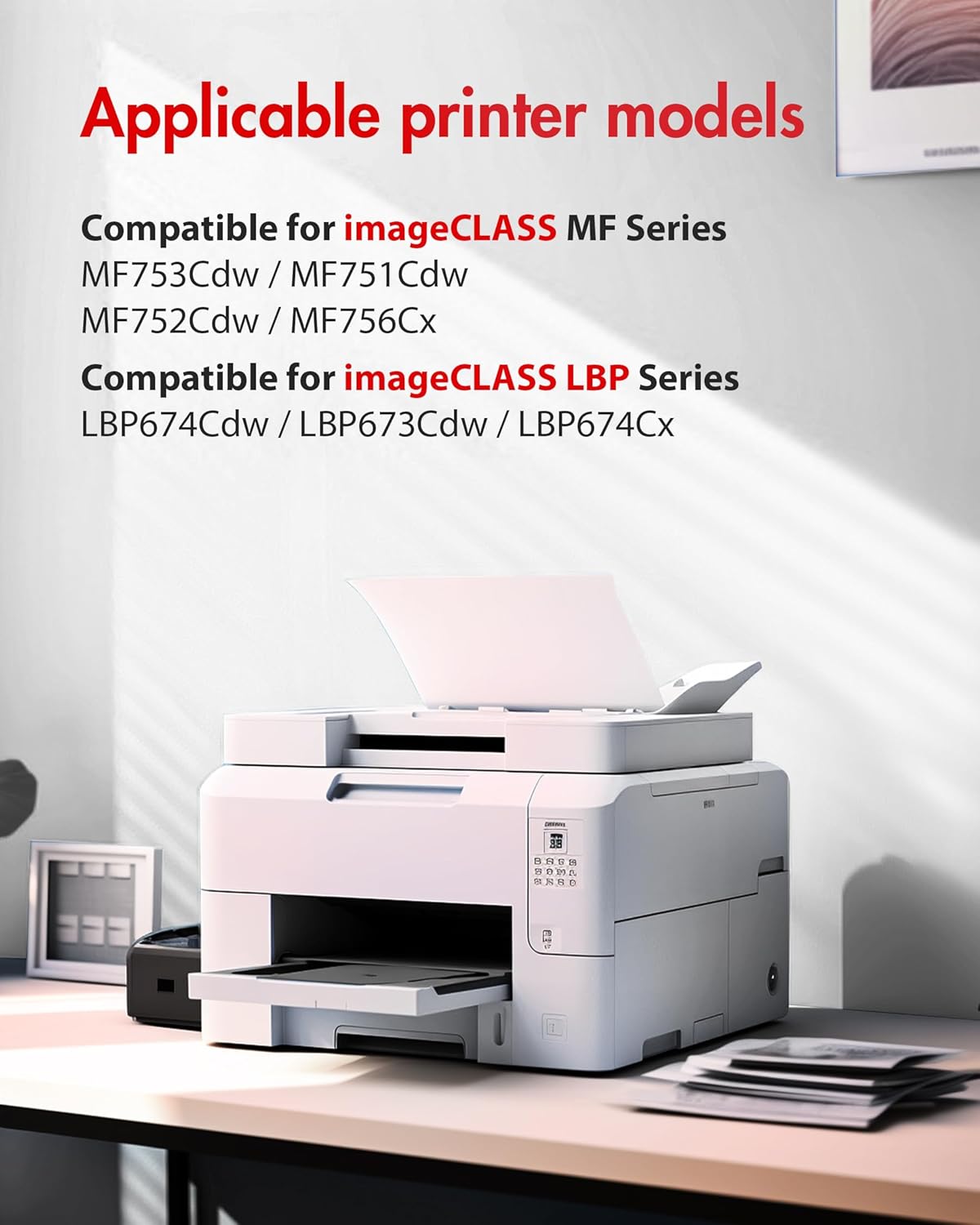 069 Toner Cartridge Set MF753Cdw - 4 Pack Replacement for Canon 069 Toner Cartridge Set 069H Works for Canon Color ImageCLASS Mf753cdw MF751Cdw MF752Cdw LBP674Cdw MF752Cdw MF756Cx LBP673Cdw (B/C/Y/M)