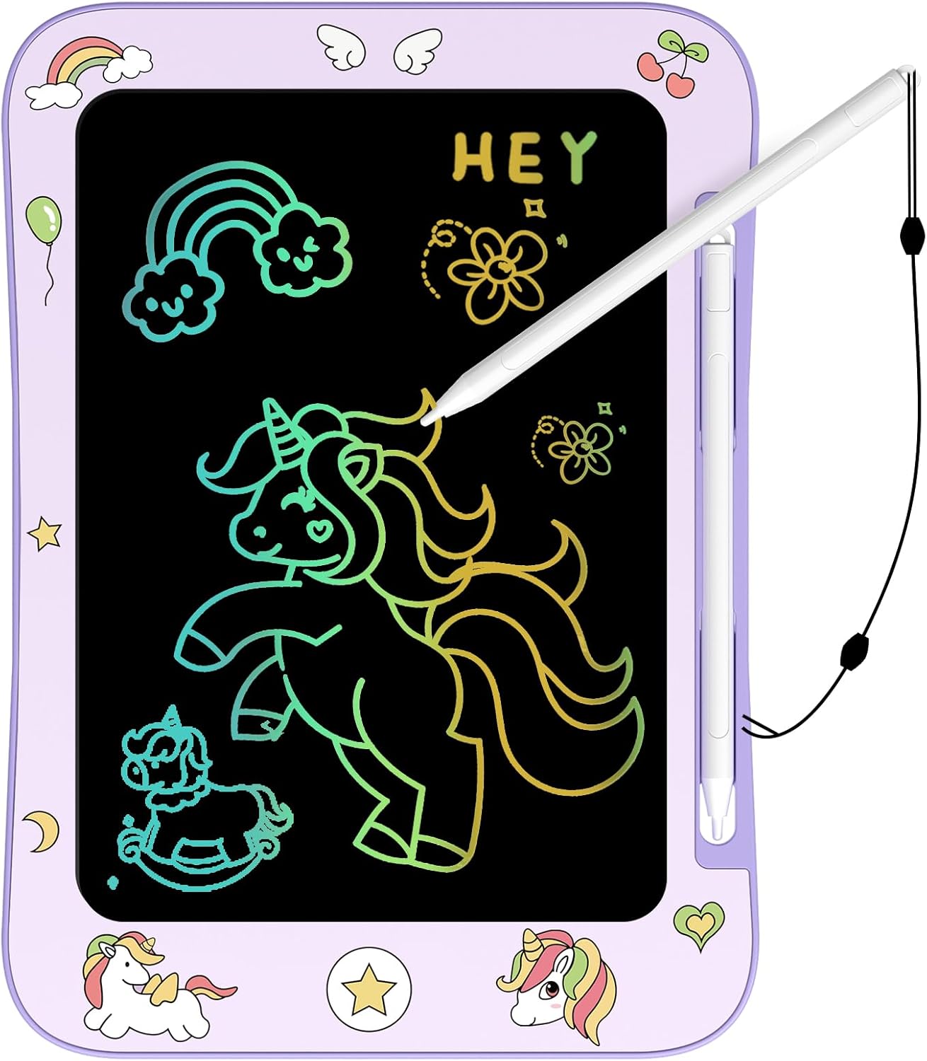 LCD Writing Tablet for Kids, Colorful Screen Drawing Board for 3-7 Year Old Boys & Girls - Educational Toys for Birthday & Christmas (Unicorn)