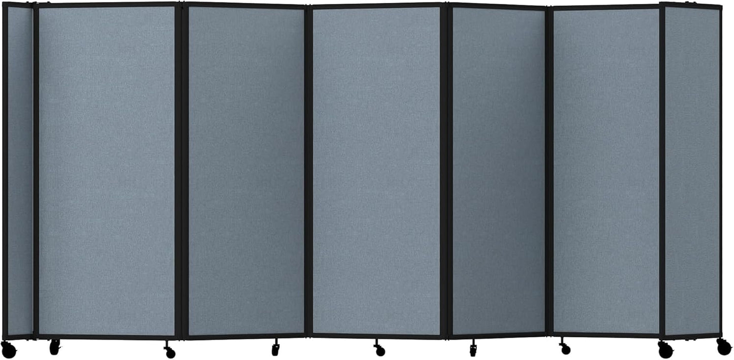 Versare Room Divider 360 Portable Wall Partition | Folding Panels | Large Freestanding Divider | Locking Wheels | Temporary Room Separator