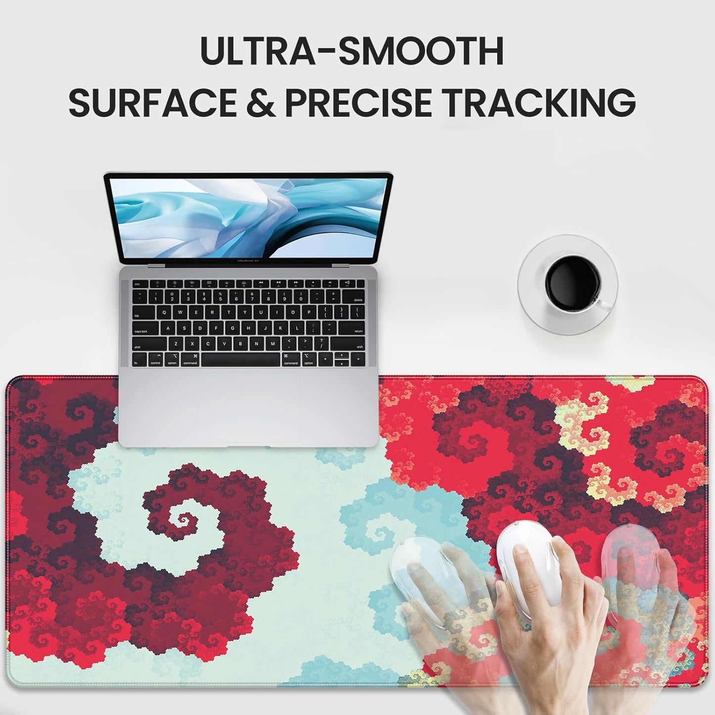 35.4 x 15.7 inches, Large Desktop Mouse pad, Keyboard and Mouse Pads for Work and Home Computers, and Large Laptop Mouse mat，Prairie and Flowers