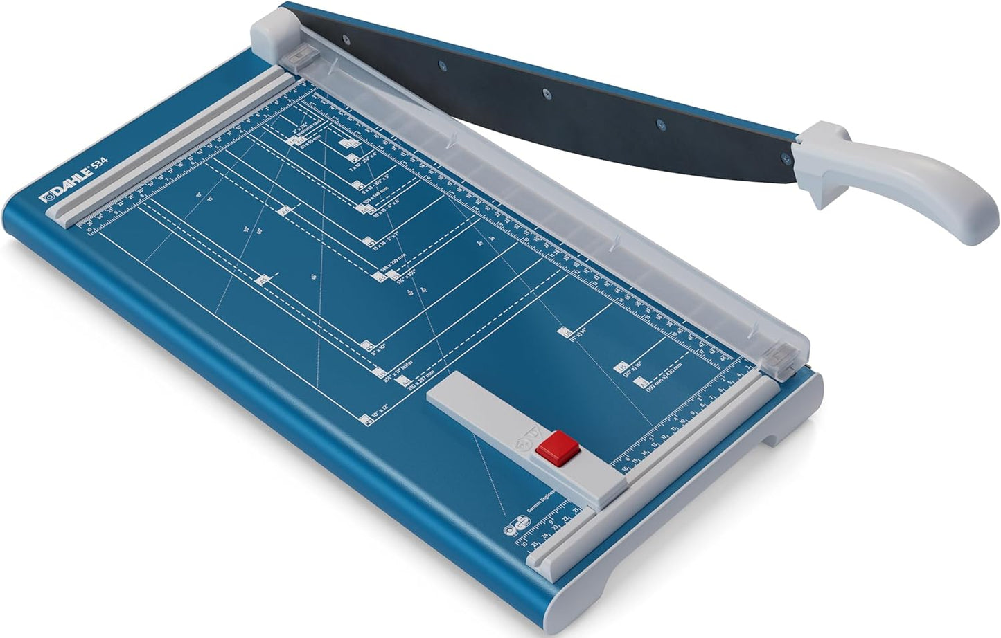 Dahle 534 Professional Guillotine Trimmer, 18" Cut Length, 15 Sheet Capacity, Self-Sharpening, Manual Clamp, German Engineered Paper Cutter