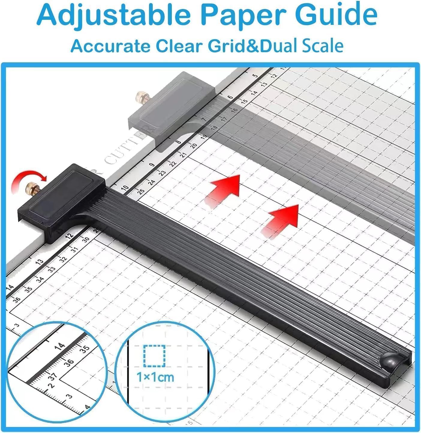 Paper Cutter for Cardstock Heavy Duty 12 inch, 12" Cut Length Guillotine Paper Trimmer for Cardstock Metal Base, 12 Sheets Capacity, for Home Office Classroom School