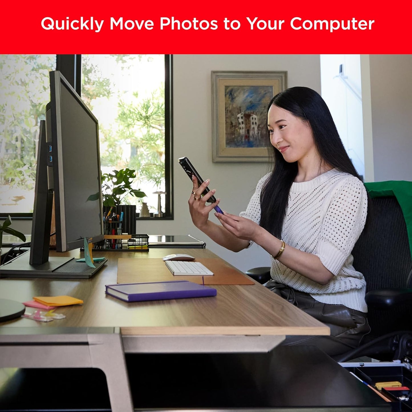 SanDisk 128GB Phone Drive for Android - The 2-in-1 USB for Smartphones, Tablets, and Computers - Thumb Drive with USB Type-C and Type-A Connectors, Nasturtium Orange - SDDDC6-128G-G46NO