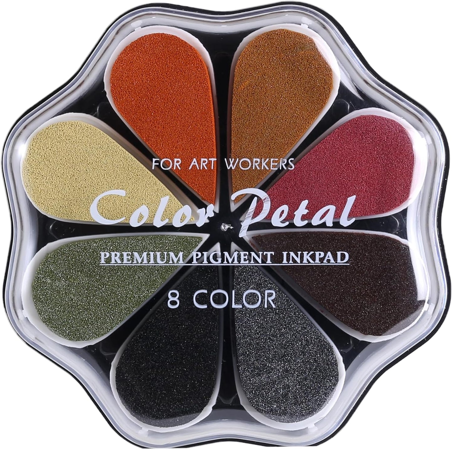 YPSelected 8 Assorted Multi Colours Waterdrop Shaped Craft Rubber Stamps Petal Ink Pads for Paper Wood Fabric (Set 1022)