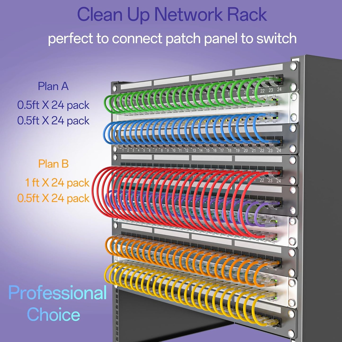 Cat6a Patch Cables 1ft (10 Pack) Slim, Cat6 Ethernet Patch Cable Pure Copper, Flexible Cat 6 Patch Cable 550MHZ 10G, Space-Saving Cat 6A Network Cables for Patch Panel, Black