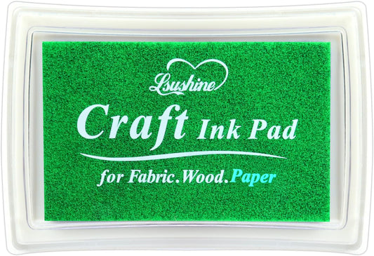 Craft Ink Pad for Rubber Stamps, Paper, Wooden, Fabric, Scrapbooking, Non-Toxic Finger Ink Pads for Kids (Grass Green)