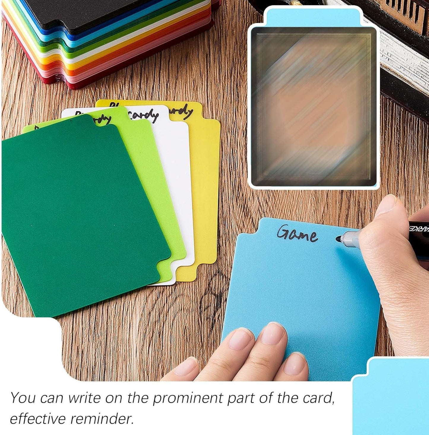 Lewtemi 450 Pcs Trading Card Dividers Page Dividers with Tabs Plastic Playing Sports MTG Card Separators with Side Labels for Games Sports(Cute Color)