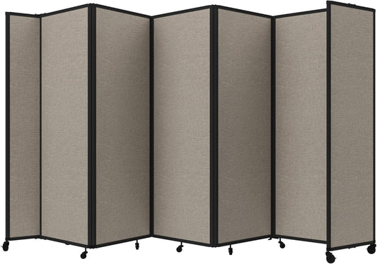 Versare Room Divider 360 Portable Wall Partition | Folding Panels | Large Freestanding Divider | Locking Wheels | Temporary Room Separator
