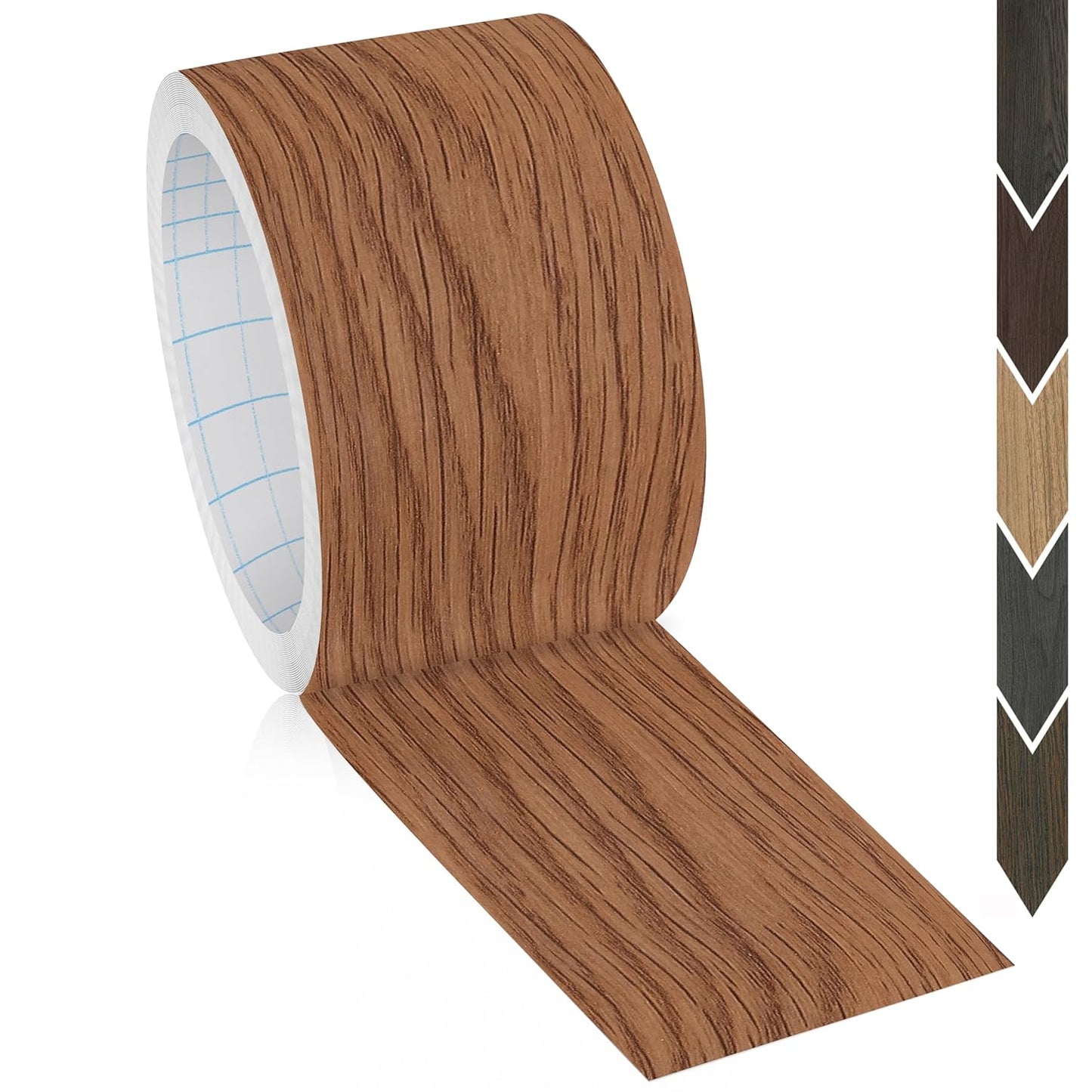 GSCIT Club Red Oak Wood Tape, 2.4 inch X 15ft Self Adhesive Wood Grain Repair Patch for Tables, Chairs, Baseboards, Doors, Windows, Floors, Handicraft DIY.