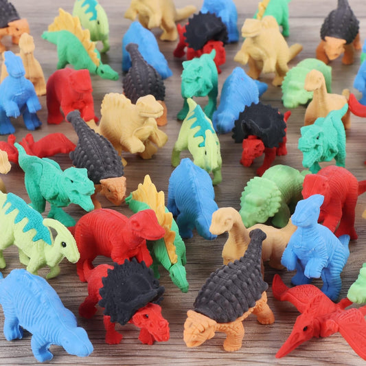 72 Pcs Animal Erasers for Kids, Dinosaur 3D Puzzle Eraser Bulk, Mini Dinosaur Toys, Desk Pets for Students, Classroom Prizes, Party Favors