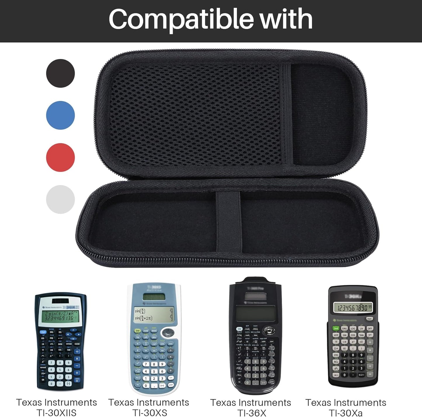 Hard Carry Case Compatible with Texas Instruments TI-30XIIS TI-30XS TI-30Xa TI-36X Pro Scientific Calculator (Off White Case Only)