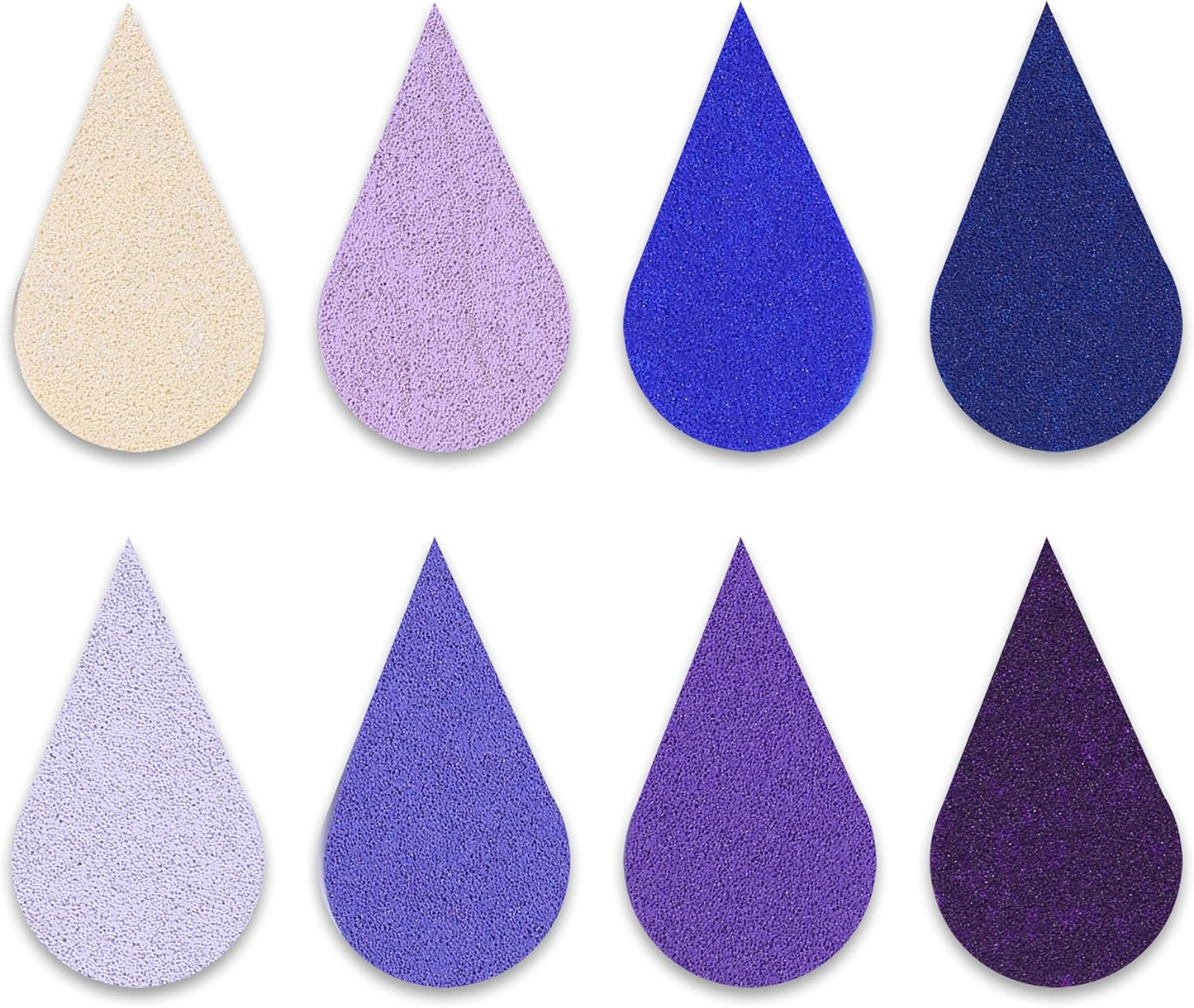 YPSelected 8 Assorted Multi Colours Waterdrop Shaped Craft Rubber Stamps Petal Ink Pads for Paper Wood Fabric (Set 1019)