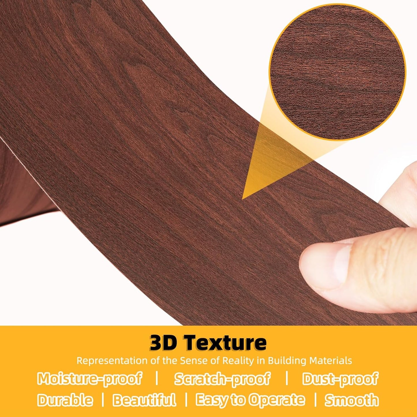 GSCIT Club Wood Tape, 2.4 inch X 15ft Self Adhesive Cherry Wood Grain Repair Tape Cherry Repair Patch for Tables, Chairs, Baseboards, Doors, Windows
