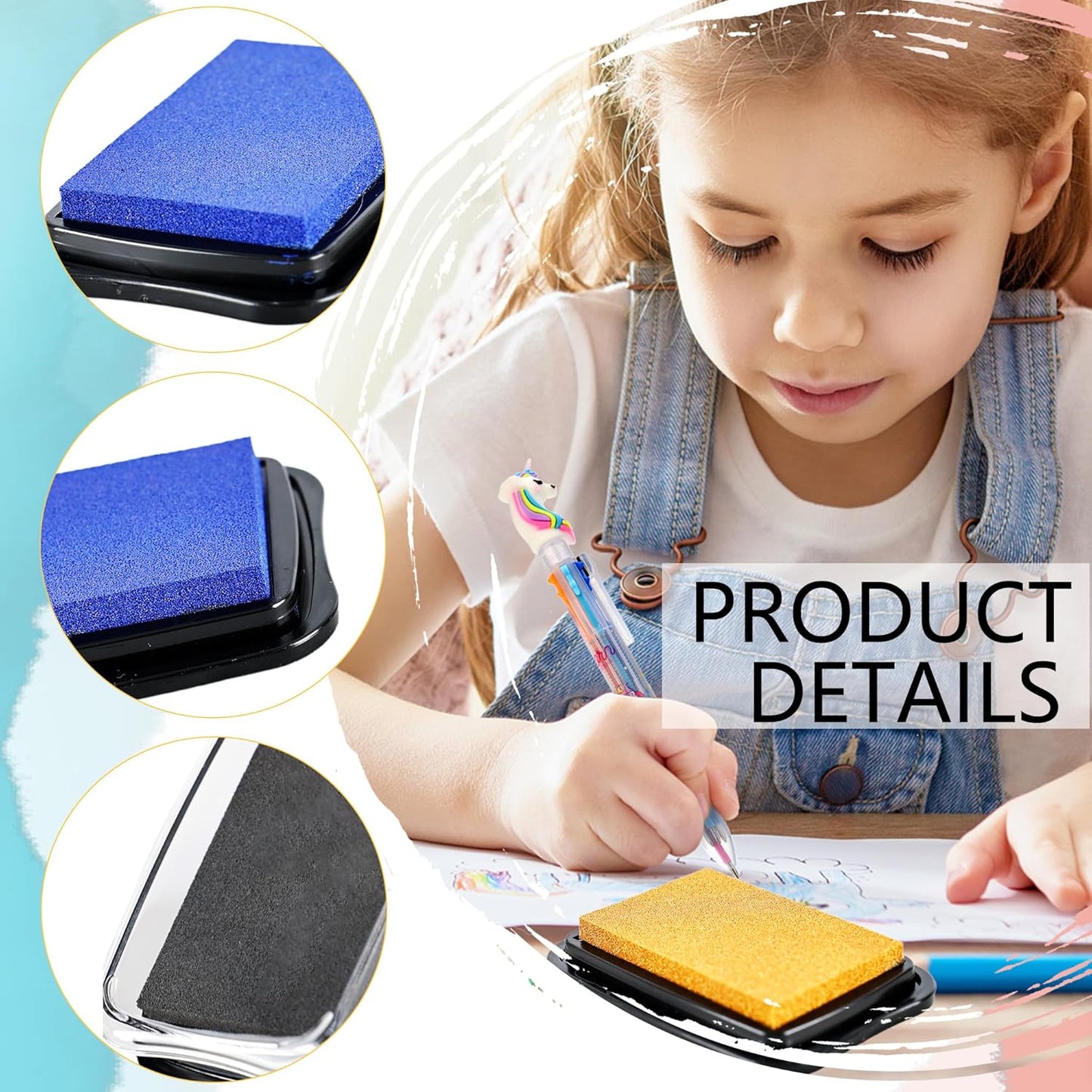 20 Pcs Large Finger Ink Pads for Kids Multicolor Washable Craft Ink Stamp Pads Retro Rainbow Ink Pad DIY for Rubber Stamps Paper Scrapbooking Fabric, 20 Colors