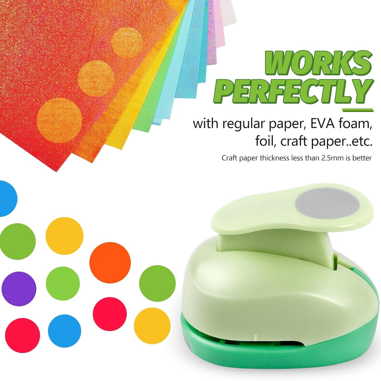 UCEC Paper Punch, 3 Inch Circle Punch Large Hole Puncher Paper Circles Craft Puncher Handmade Paper Punches for Crafting Scrapbooking Cards Arts Fun Projects Back to School Supplies