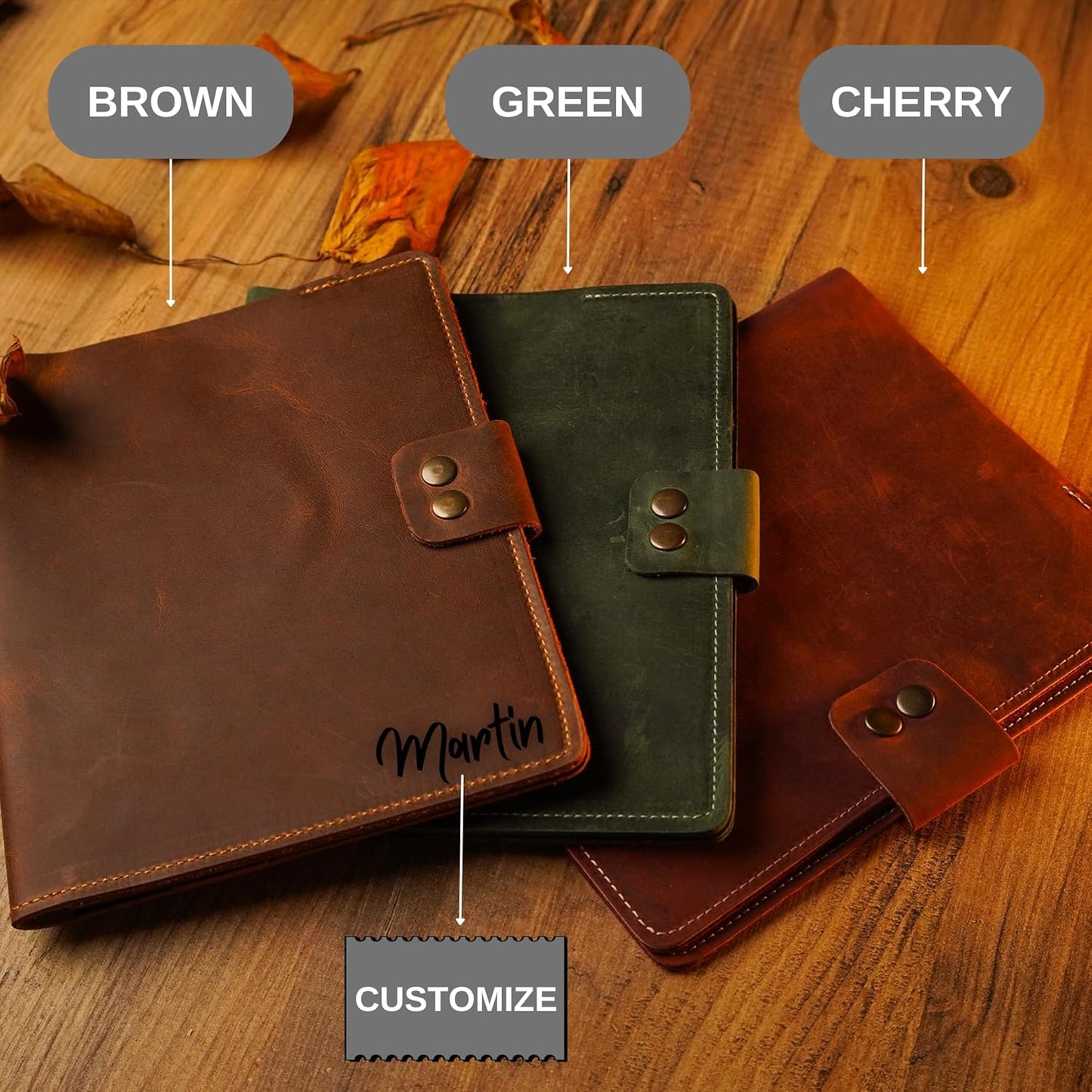 Custom Leather Portfolio, Leather Padfolio, Portfolio Folder, A5 Padfolio for Women, Leather Notebook Cover, Leather Padfolio Gift 8.5"x7" (Brown)