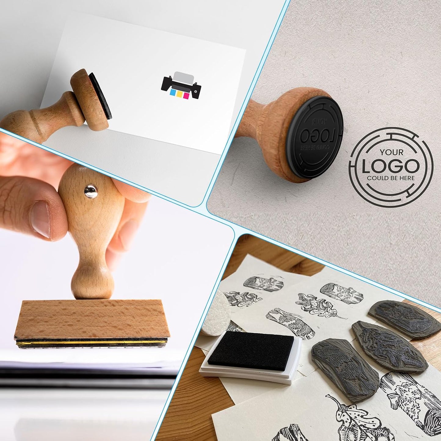 PATIKIL 3"x2" Large Stamp Pad, 2Pcs Washable Craft Ink Pad for Rubber Stamp Card Making Stamping Scrapbook Fingerprint Handprint, Dark Green/Black