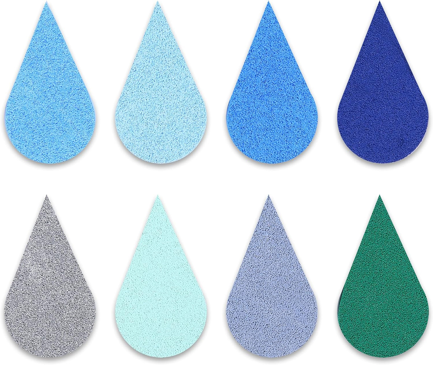 YPSelected 8 Assorted Multi Colours Waterdrop Shaped Craft Rubber Stamps Petal Ink Pads for Paper Wood Fabric (Set 1021)