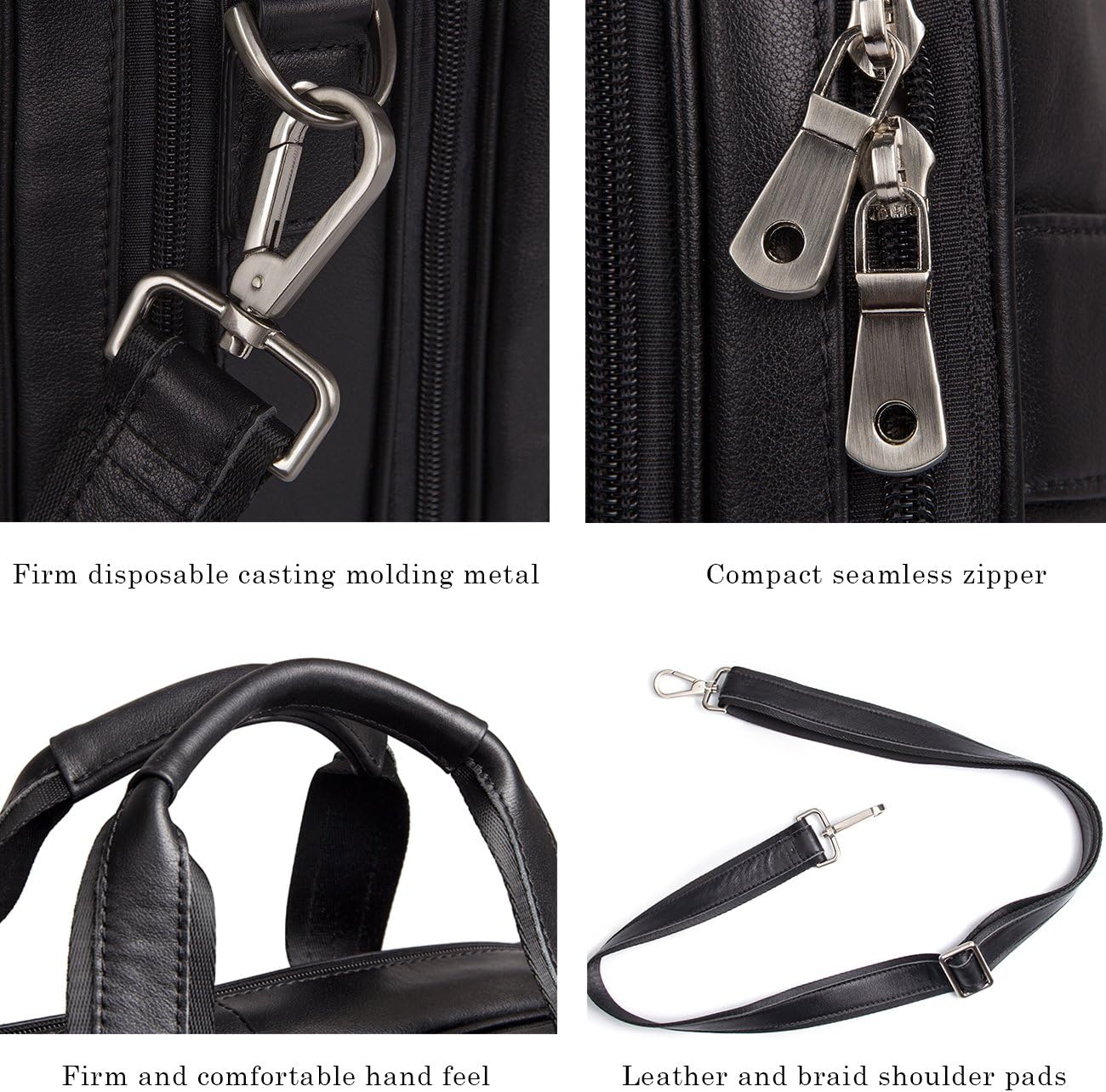 Augus Business Travel Briefcase Genuine Leather Duffel Bags for Men Laptop Bag fits 15.6 inches Laptop