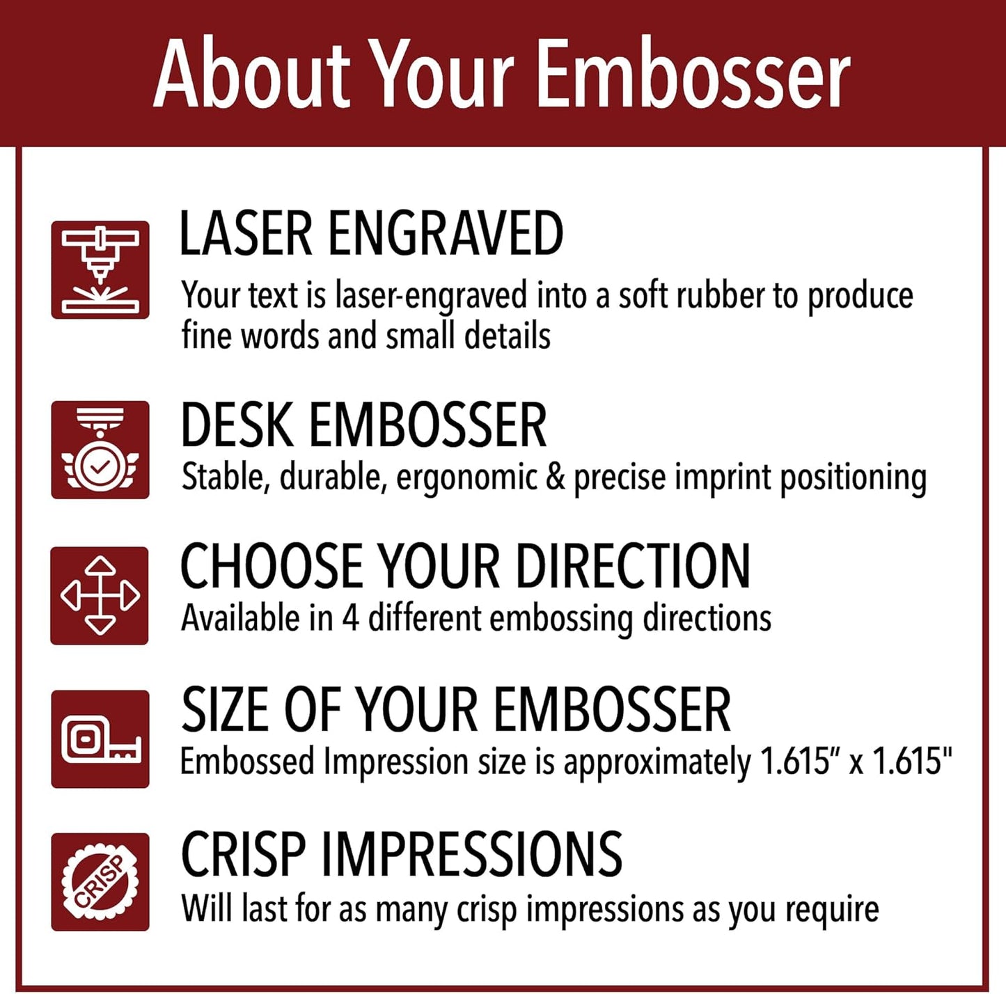 Massachusetts Round Notary Embosser | Official State Embosser | Official Seals | Meets State Specifications (Massachusetts, Round Embosser)