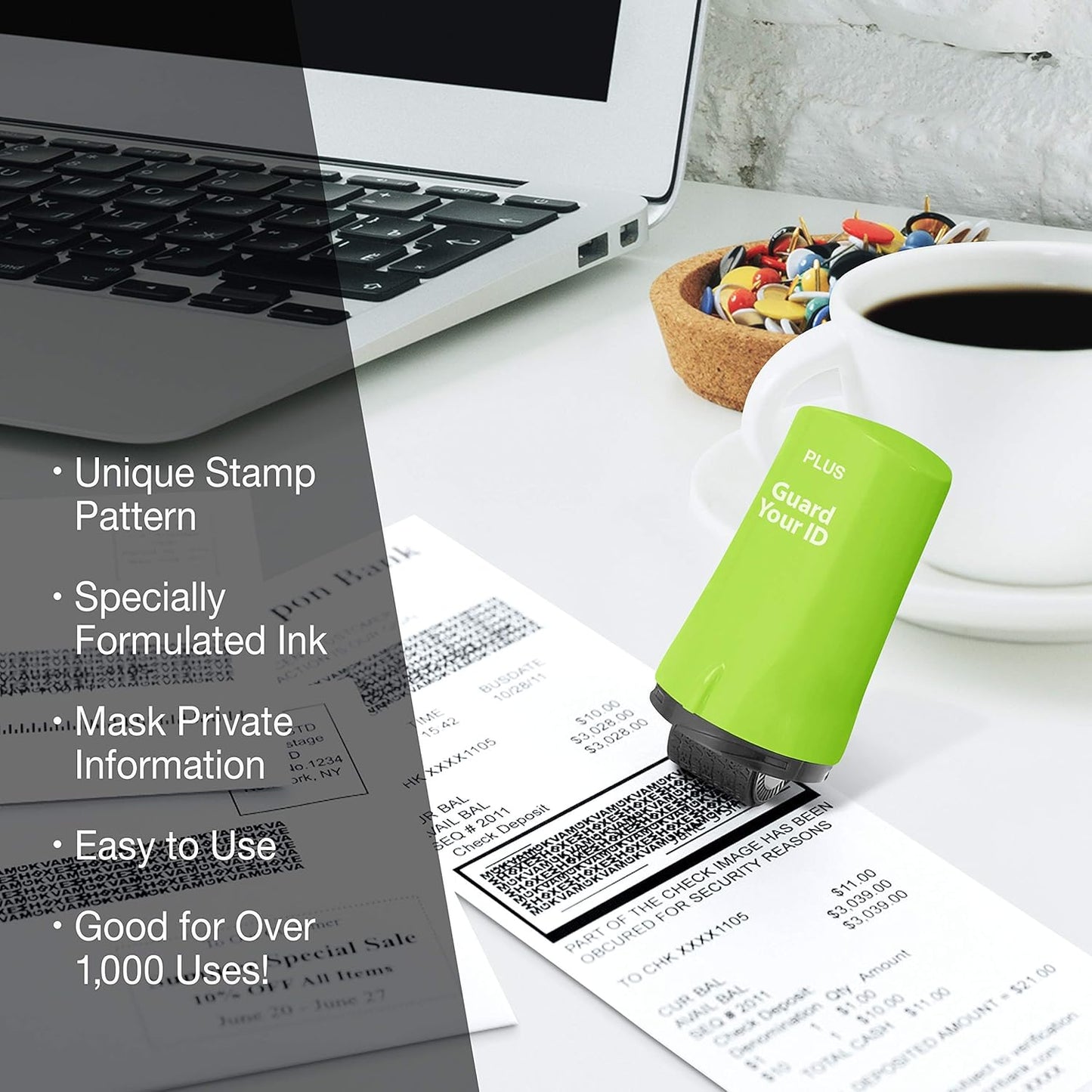 Guard Your ID Advanced Roller Identity Theft Prevention Security Stamp Green (38311)