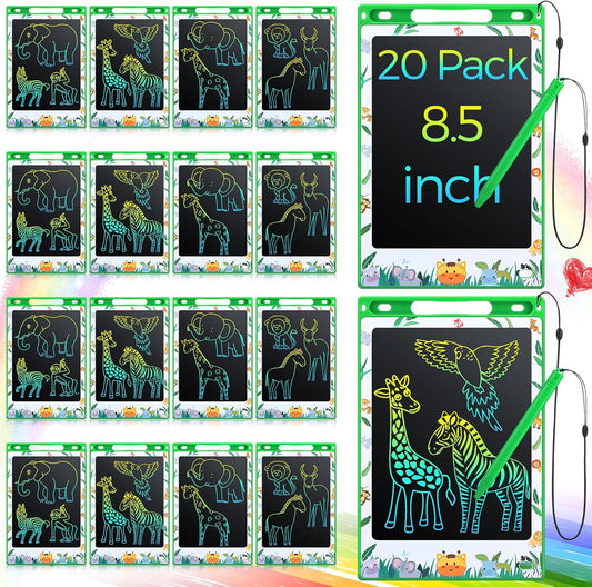 Zhehao 20 Pack LCD Writing Board for Adults, 8.5 Inches Doodle Jungle Animals Reusable Scribbler Board Screen Drawing Pad Erasable Painting Pads Educational Toy for Adults