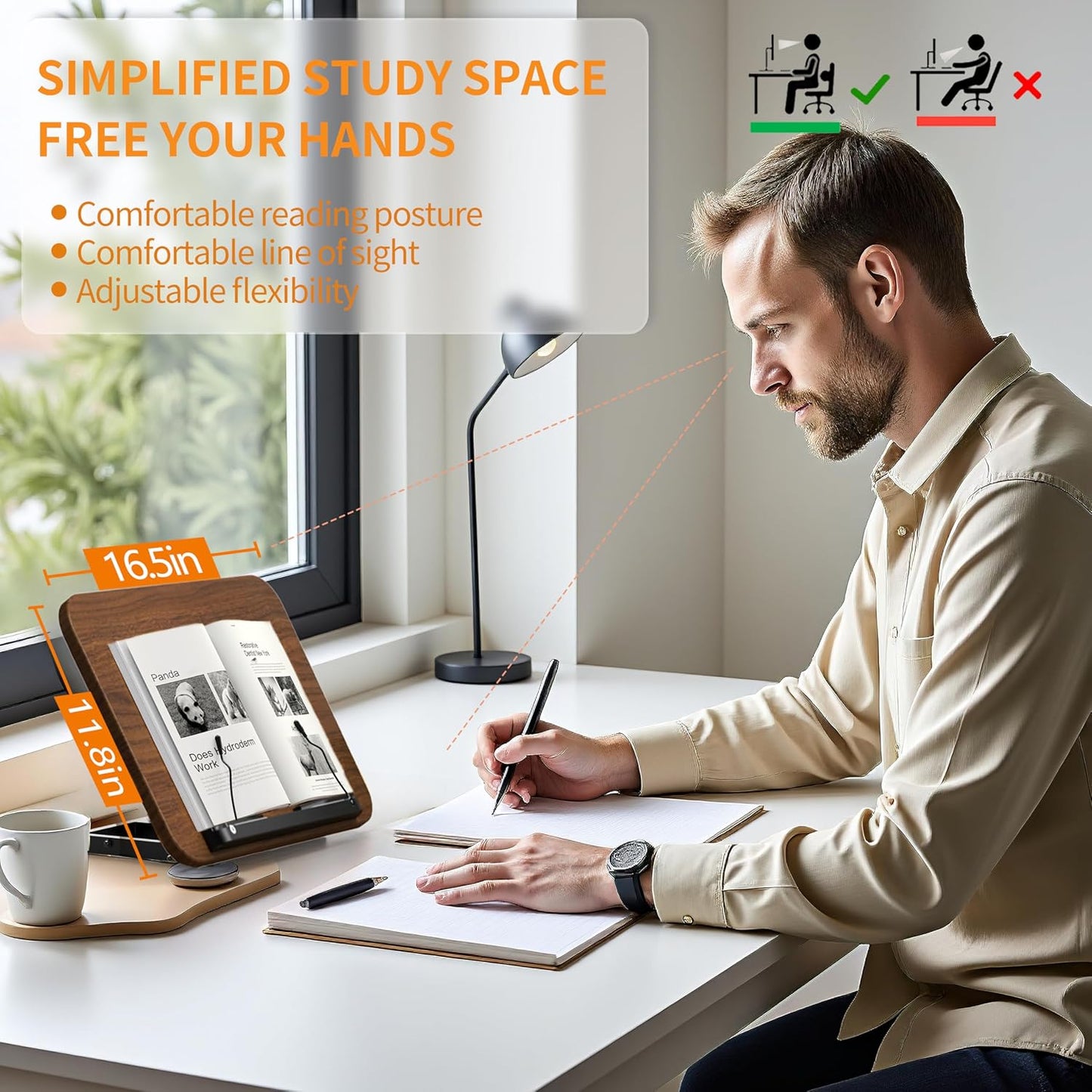 Rolling Laptop Floor Stand, Dual-Purpose for Desk & Floor, Adjustable Height from 16.5" to 51", with 4 Lockable Casters & Book Page Clips, Portable Laptop Stand Ideal for Projectors, Books, Ipads