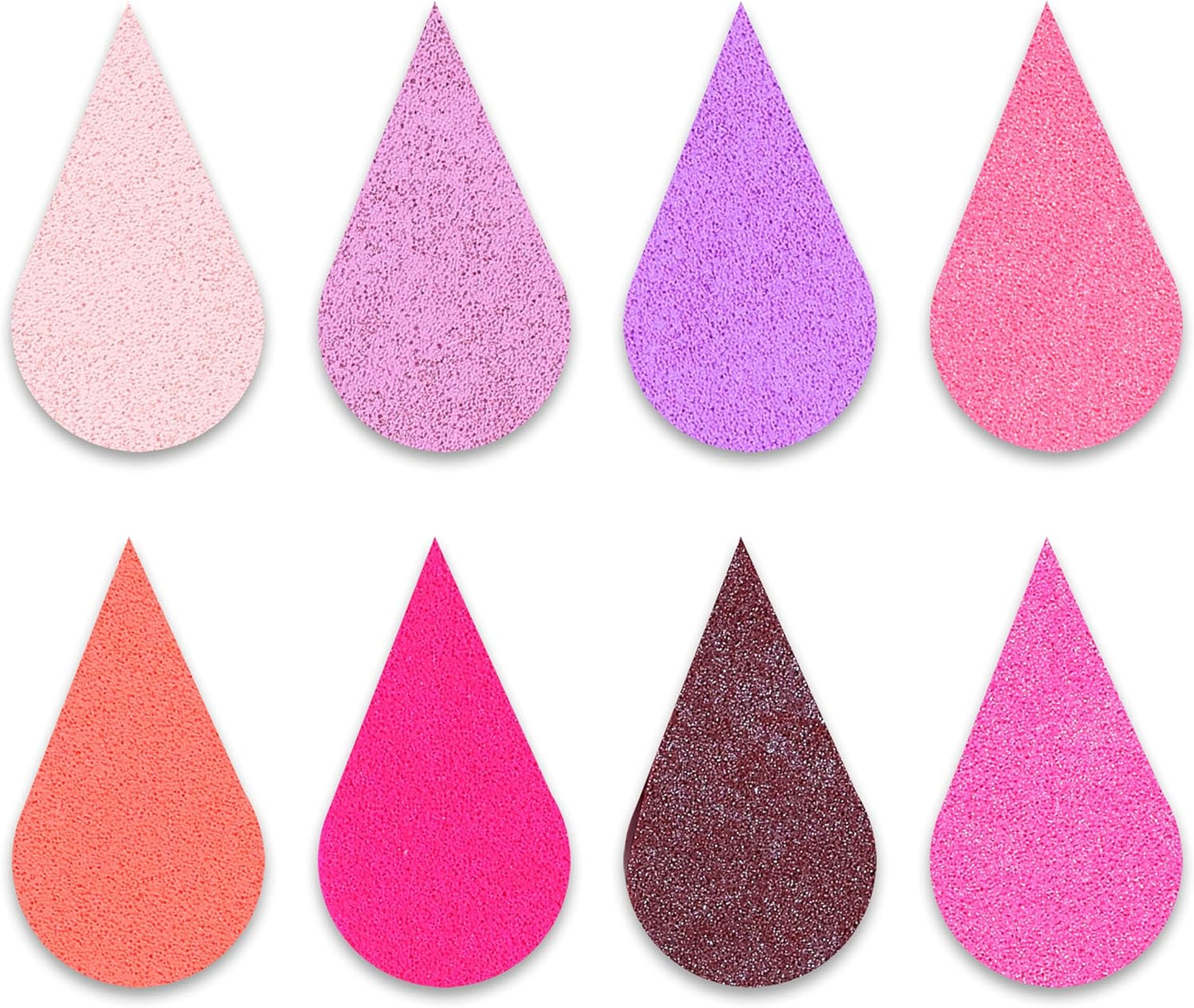 YPSelected 8 Assorted Multi Colours Waterdrop Shaped Craft Rubber Stamps Petal Ink Pads for Paper Wood Fabric (Set 1024)