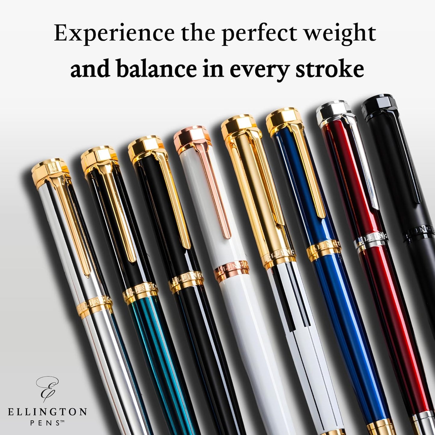 Luxury Fountain Pen Set- Fountain Pens for Writing - Smooth Fine Nib - Includes Refillable Ink Converter, 3 Ink Cartridges [Black & Blue], Gift Box - Elegant Calligraphy