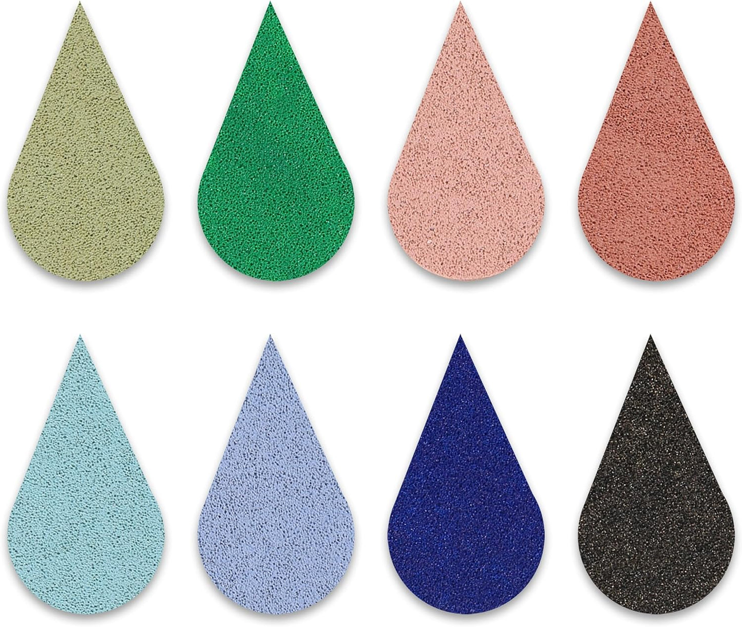 YPSelected 8 Assorted Multi Colours Waterdrop Shaped Craft Rubber Stamps Petal Ink Pads for Paper Wood Fabric (Set 1023)