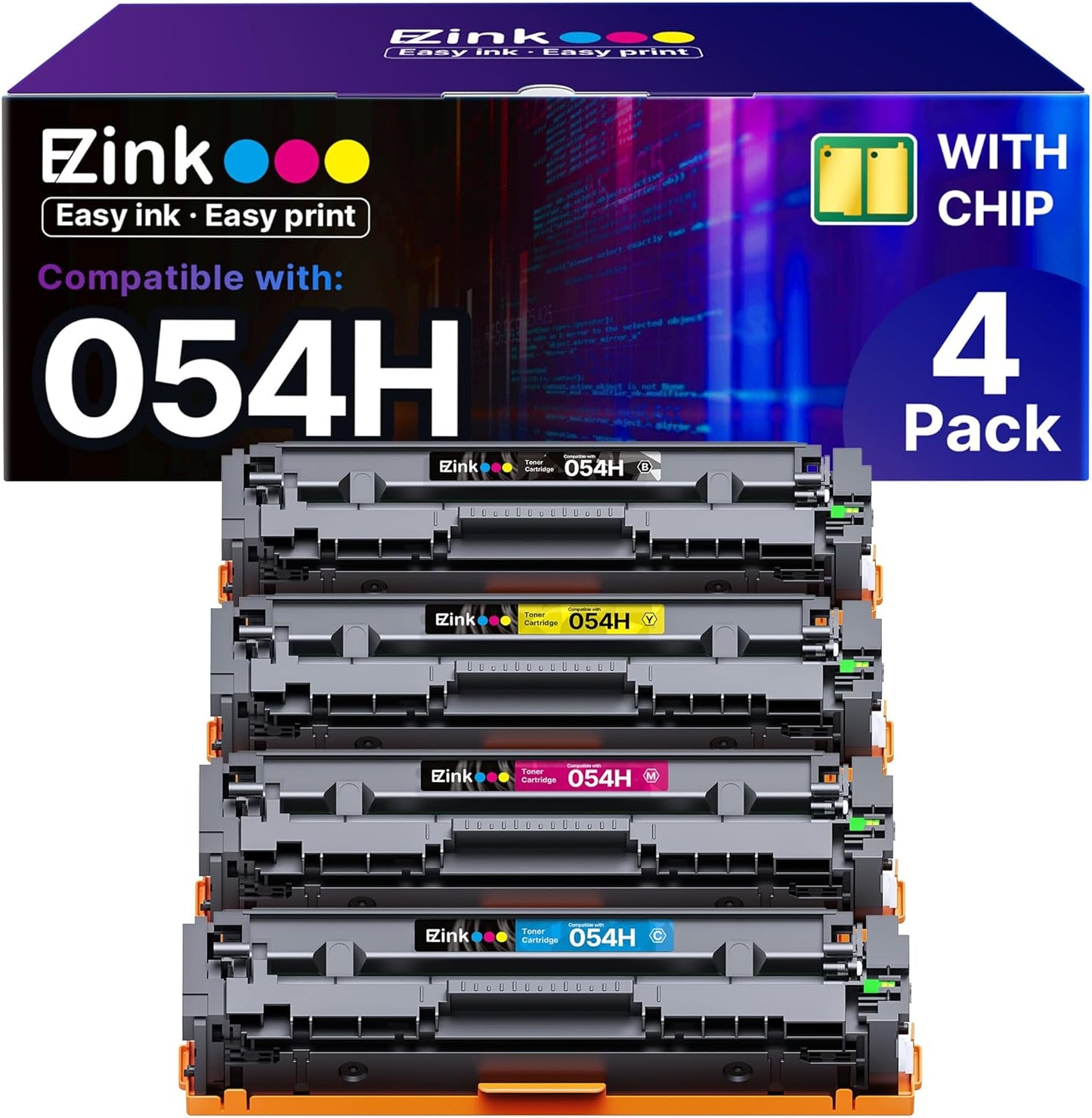 054H Toner Cartridge Set Replacement for Canon 054 054H Toner Cartridge 4 Pack to use with Canon Color ImageClass MF644Cdw LBP622Cdw MF642Cdw MF641Cdw MF641Cw LBP623Cdw ( Black Cyan Magenta Yellow )