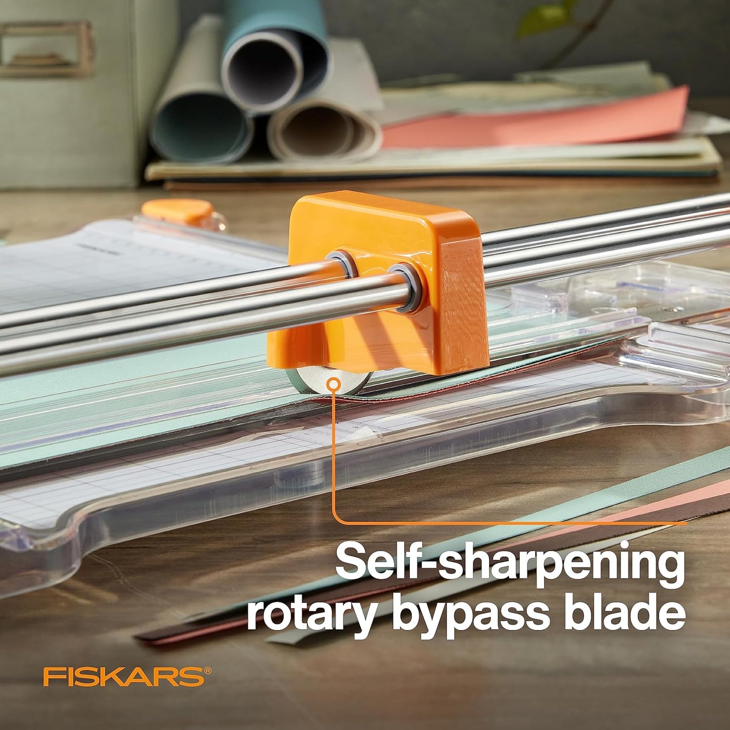 Fiskars ProCision Rotary Bypass Trimmer, 12-Inch, orange