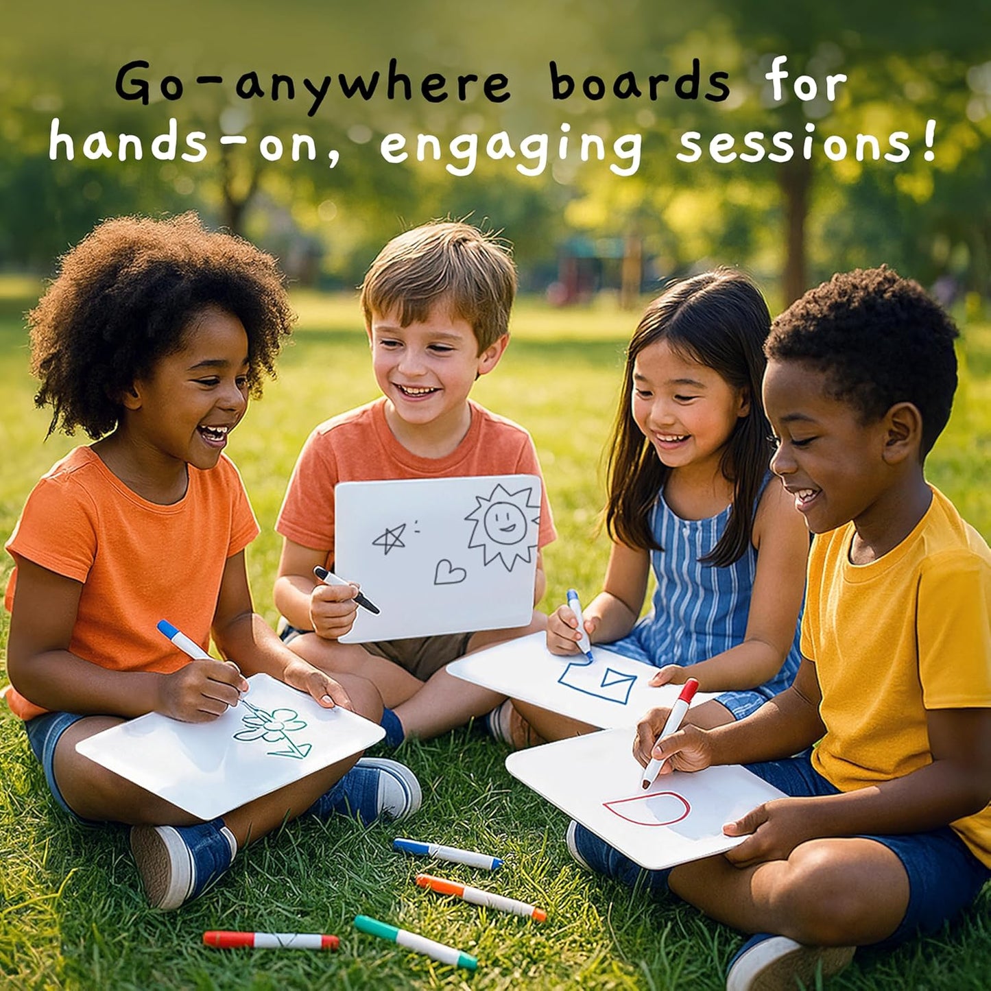 Bigtime 12 Pack 9x12 Classroom Whiteboards for Kids - Small Double-Sided White Board - White Boards Bulk Set, Classroom Essentials - Magnetic Dry Erase Boards for Students, Teacher